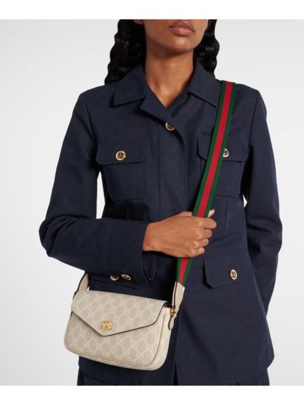 Womens Natural Ophidia Canvas Crossbody Bag - Picture 3 of 7